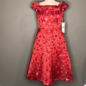 Calvin Klein silky just off the shoulder dress